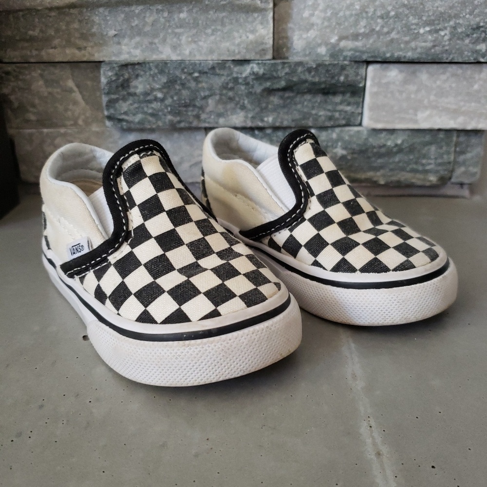 Van's Toddler Size 4 Checkerboard Slid On Sneakers
